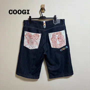 COOGI 데님 하프 팬츠 자수