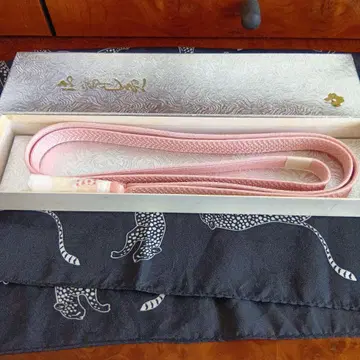 허리띠 순수 실크 히라타 구미히모 복숭아색