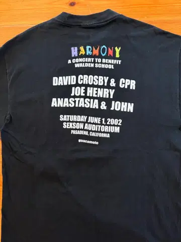 David Crosby CPR 외 HARMONY 콘서트 셔츠 '02년