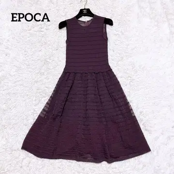 EPOCA 슬리브리스 플레어 니트 드레스 원피스 퍼플 보라색 38