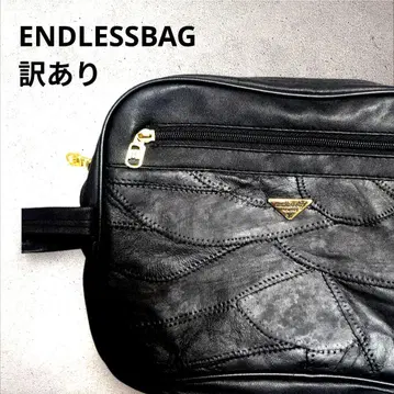 ENDLESSBAG 천연 가죽 블랙 세컨드 백