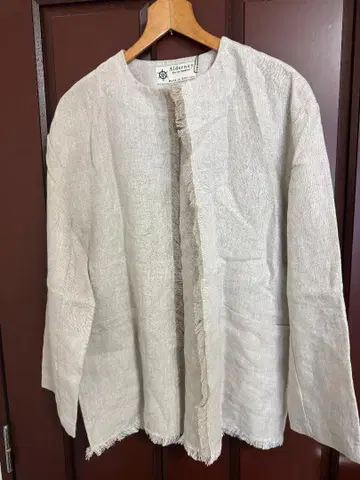BABYLONE 린넨 노카라 자켓 아이보리