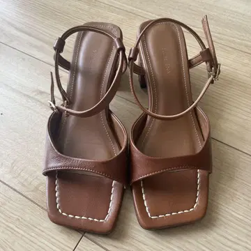 SLOBE IENA 스퀘어 힐 샌들 23cm 카멜