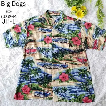 새상품급 Big Dogs 빅독스 90년대 알로하 셔츠 빈티지 오픈 카라