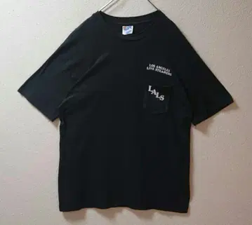 90's 포켓 티셔츠 빈티지 블랙 기차