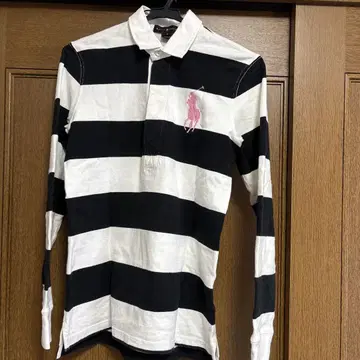 Ralph Lauren 긴팔 폴로 셔츠 M 블랙/화이트