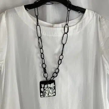 비즈 플레이트 목걸이 (블랙)