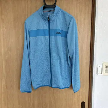 타이틀리스트 스카이블루 체크 무늬 자켓 M