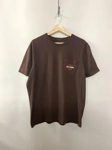 빈티지 HARLEY-DAVIDSON 티셔츠 포켓 브라운