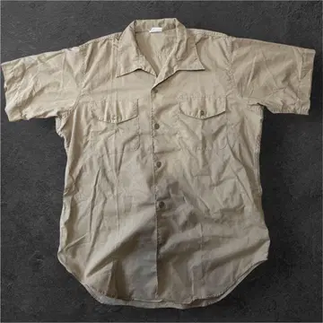 60년대 미군 USMC 실물 남전 오픈 카라 셔츠 반팔 XL