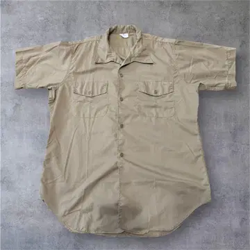 60년대 미군 USMC 실물 남전 오픈 카라 셔츠 반팔 XL