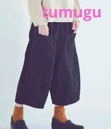츠무구 솔리 린넨 8부 팬츠 블랙 미사용품