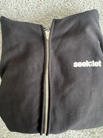 seeklet 블랙 풀 집업 후드티 XL