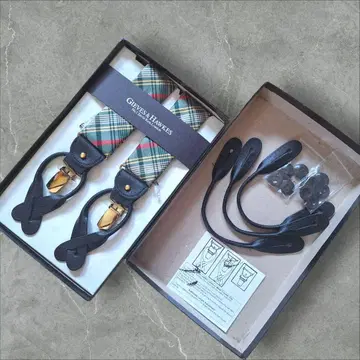 Gieves & Hawkes 체크 무늬 서스펜더