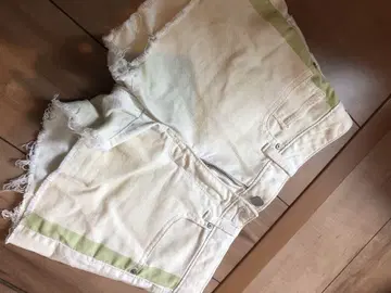 화이트 숏 팬츠 프린지 밑단 696