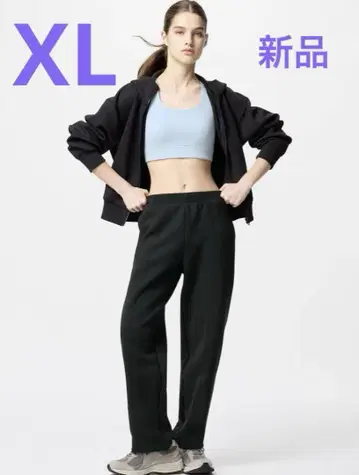 유니클로 드라이 스웨트 팬츠 블랙 검정 길이 표시 사이즈 XL