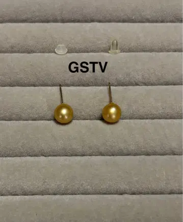 GSTV 내추럴 골드 펄 귀걸이 약 7.4mm 구슬