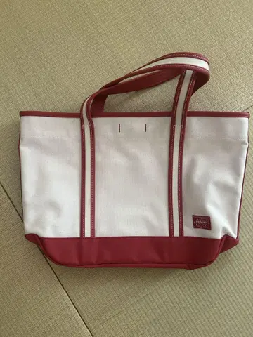 화이트/레드 토트백