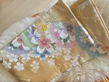 후쿠로 오비(생실크, 성인식용, 금실)