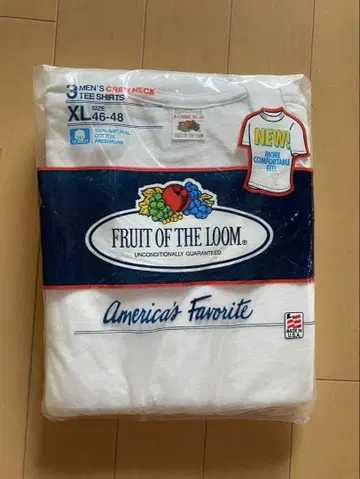 XL 사이즈 FRUIT OF THE LOOM 무지 3P 티셔츠 USA제