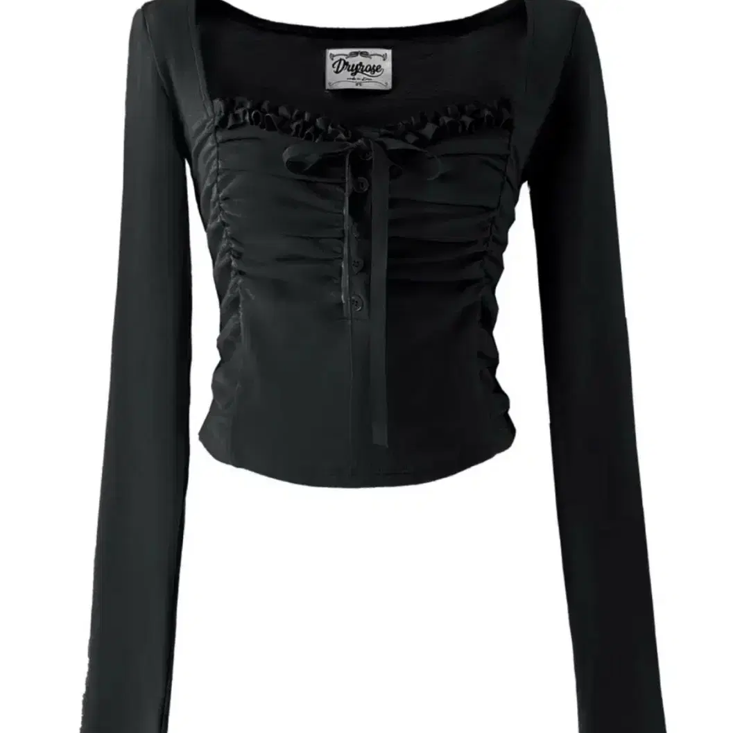 [DRYROSE] ★ DOROTHY SHIRRING TOP 6th Restock] DOROTHY SHIRRING TOP (BK) - DRYROSE