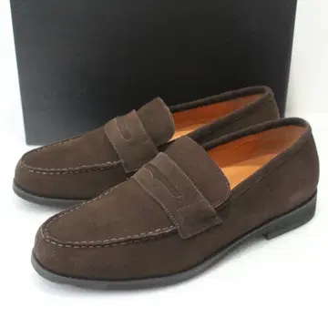 미사용급 박스 포함 SHIPS 28cm 로퍼 브라운 가죽 현행 모델