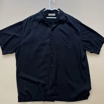 Tommy Bahama 반팔 셔츠 블랙 실크 100%