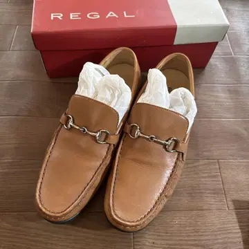 REGAL 베이지 가죽 로퍼 25cm