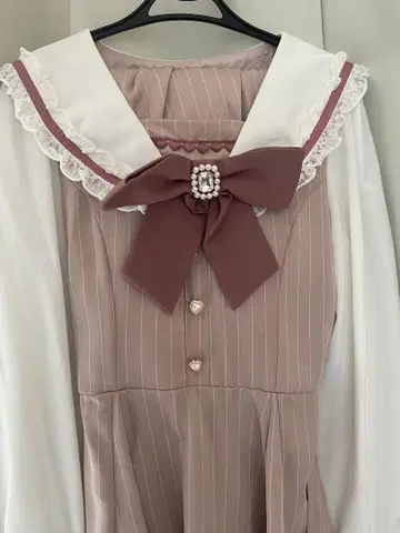 LIZLISA 세일러 카라 셋업 긴팔 핑크