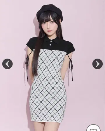 미셸 마카롱 미셸 마카 모노그램 니트 미니 원피스 신기루 아무