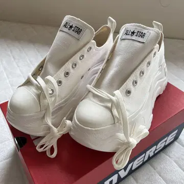 컨버스 ALL STAR 스니커즈 통굽 OX 화이트 26cm 일본 정품