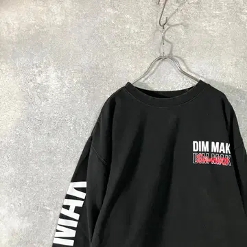 Dim Mak 산리오 콜라보 맨투맨 블랙 빅 프린트 U넥