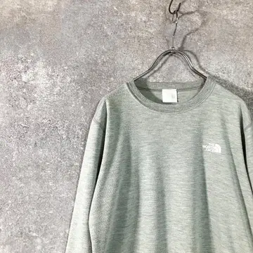 THE NORTH FACE 롱 슬리브 티셔츠 그레이 U 넥 롱 T