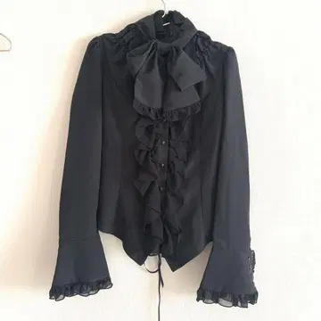 atelier boz 리본 포함 블랙 블라우스
