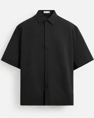 ZARA 자라 남성용 반팔 셔츠 블랙 검정 M 사이즈