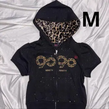 M 9090 걸 OG 로고 글리터 지퍼 후드 티