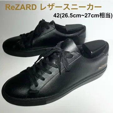 ReZARD 레더 스니커즈 히카루 블랙 골드 42
