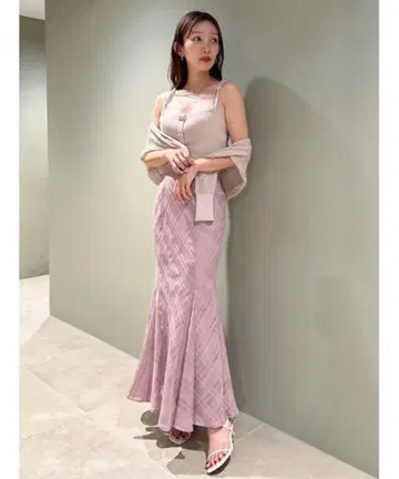 스나이델/체크 시어 머메이드 스커트