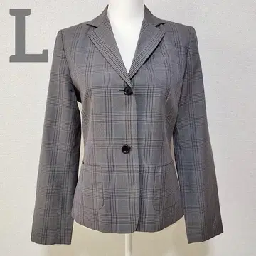키요코 타카세 테일러드 자켓 그레인 체크 더블 버튼 L