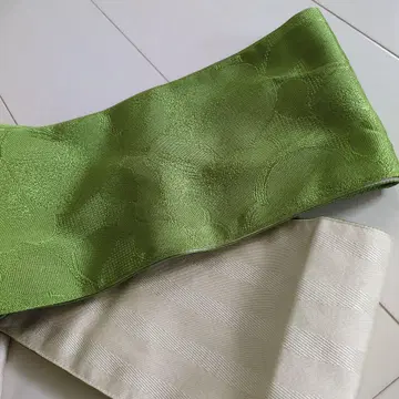 말차 그린과 아이보리 리버서블 반 오비