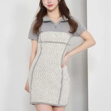 Darich 라인 슬라브 니트 미니 원피스