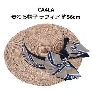 CA4LA 카시라 밀짚모자 모자 라피아 약 56cm