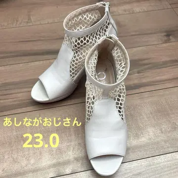 새상품급 키다리 아저씨 통굽 메쉬 부츠 샌들 아이보리 베이지 23