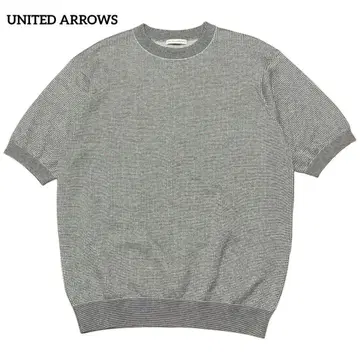 UNITED ARROWS 바즈 아이 반팔 니트 그레이 남성용 사이즈 M
