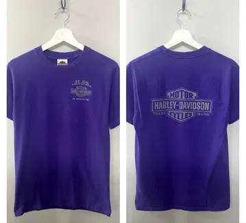 빈티지 HARLEY-DAVIDSON 티셔츠 S 퍼플