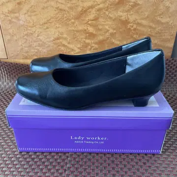 Lady worker 블랙 플랫슈즈 22.0cm 4E