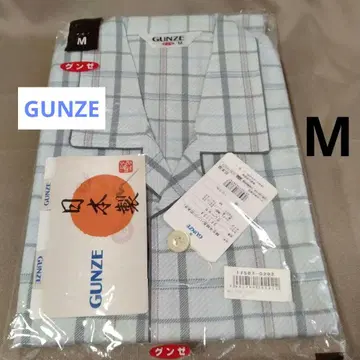 GUNZE 군제 반팔 남성용 파자마 M 사이즈 일본제 체크 무늬