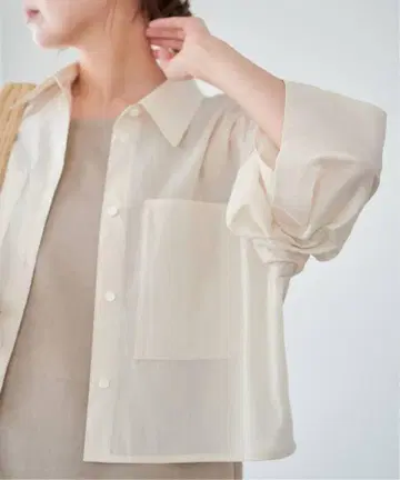 IENA/린넨 믹스 크롭 셔츠