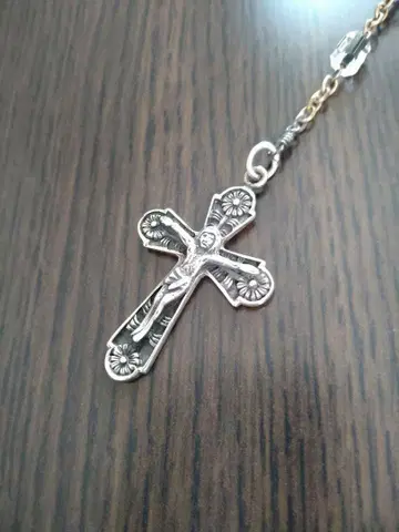 로사리오풍 크로스 목걸이 실버 925