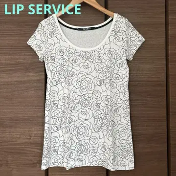 LIP SERVICE 카멜리아 디자인 꽃무늬 반팔 티셔츠